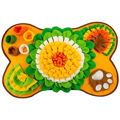 Washable Dog Snuffle Mat with Squeaker, Non-Slip Feeding Mat for Brain Games/25x17 Inch, Yellow - color: yellow