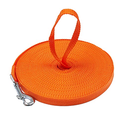 Downtown Pet Supply - Long Dog Leash - 150 ft Orange Nylon Dog Training Leash for Recall & Obedience - color: Orange, size: 150 Foot