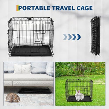 Garvee 42 Inch Dog Crate, Portable Dog Crate with Slide Out Tray, Top & Front Door, Folding Small Critter Cage for Dog, Cat, Bunny, Ferret, Chinchilla, Cat, Rat