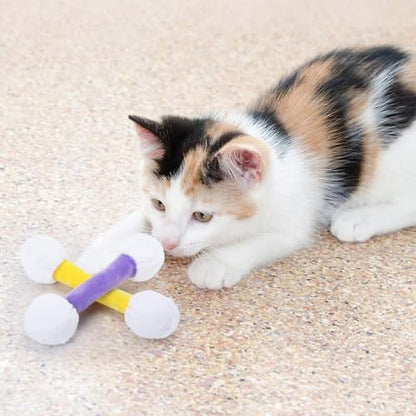 CiyvoLyeen Swabs Catnip Toys Set of 6 Soft Plush Kicker Toys - Interactive Kitty Kick Sticks for Cat Lovers Gift - Sturdy Teething Chew Toy - style: 6 Swabs
