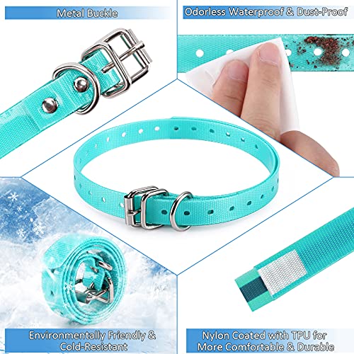 Replacement Collar Strap, Compatible with Petsafe,PATPET,Sportdog,Garmin,Dogtra,etc Most Training Collar/Fence Reciever, 3/4',Adjustable,Metal Buckled,Waterproof (Cyan Pack2) - color: Cyan