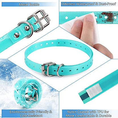 Replacement Collar Strap, Compatible with Petsafe,PATPET,Sportdog,Garmin,Dogtra,etc Most Training Collar/Fence Reciever, 3/4',Adjustable,Metal Buckled,Waterproof (Cyan Pack2) - color: Cyan