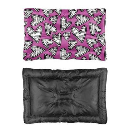Comfortable Dog Crate Pad with Anti- Slip Bottom, Valentines Hearts Purple Kennel Dog Pad Bed for Crate Comfy Kennel Mat for Indoor& Outdoor Sofa Cars, Machine Washable 36 × 24 inch - size: 36 × 24 inch