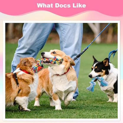 Dimeho 48 PCS Puppy Chew Toy Dog Rope Toys Cotton Knot Teething Toy Tug of War Dog Interactive Toys Multi Color for Small and Medium Dogs Newborn Pet Boredom Teeth Cleaning