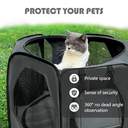 Nasonet Dog Playpen, Cat Dog Crate Portable Pet Exercise Cage Kennel House Puppy Playpen Animal Playpen Indoor/Outdoor, Water-Resistant Kennel Tent with Traveling Bag (Grey, Large)