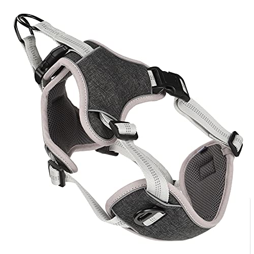 Dog Vest Harness Adjustable Reflective Chest Strap for Large Medium Dogs - Anti - Lost 360° Pressure Relief, Comfortable Fit, Night Safety (XL) - size: XL
