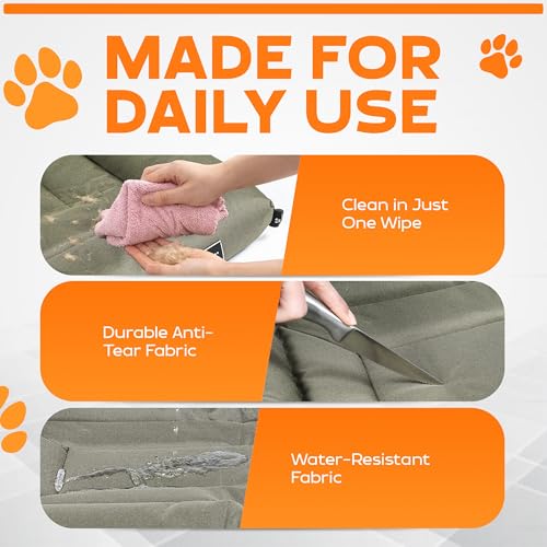 Dog Crate Mat – Chew Resistant Dog Bed for Crate, Soft Yet Durable Crate Pad Chew Proof, Machine Washable Dog Bed for Chewers, Multiple Sizes (Large) - size: Large
