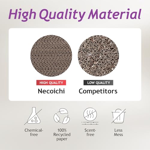 Necoichi Hideaway Cat Scratcher Box — Extra Large | Horizontal Scratch Pad + Lounger + Hideaway for Indoor Cats | 100% Recycled Cardboard, Chemical-Free - color: Dark Cherry