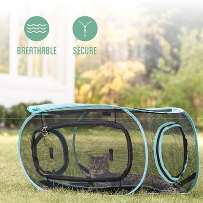 Kitty City Outdoor Catio Furniture and Play Kits for Cats, Outdoor Kennel - color: H) Rectangular Tent