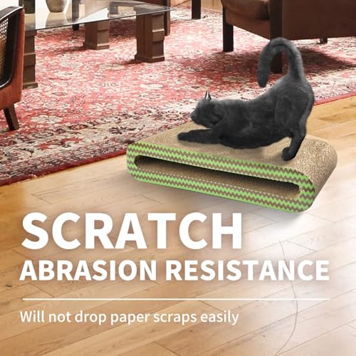 PAWISE Cat Scratcher Cardboard - Reversible Scratching Pad & Lounge Bed for Indoor Cats, Durable Corrugated Furniture Protector - size: 17.7X8