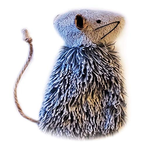 Refillable Mouse Toy Stuffed with Your Choice of 5 Different Cat Drugs (Tatarian Honeysuckle, Silver Vine, Valerian Root, Lemongrass, Catnip) (Gray, Organic Valerian Root/Organic Lemongrass) - color: Gray
