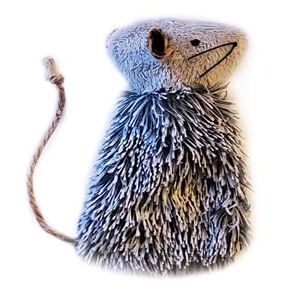 Refillable Mouse Toy Stuffed with Your Choice of 5 Different Cat Drugs (Tatarian Honeysuckle, Silver Vine, Valerian Root, Lemongrass, Catnip) (Gray, Organic Valerian Root/Organic Lemongrass) - color: Gray