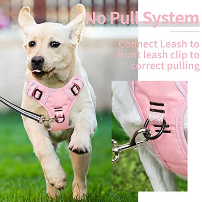 HEELE Dog Harness Dog Harness Small Dog No Pull Harness with Soft Handle Reflective Harness Adjustable, Pink, XS - color: Pink, size: XS