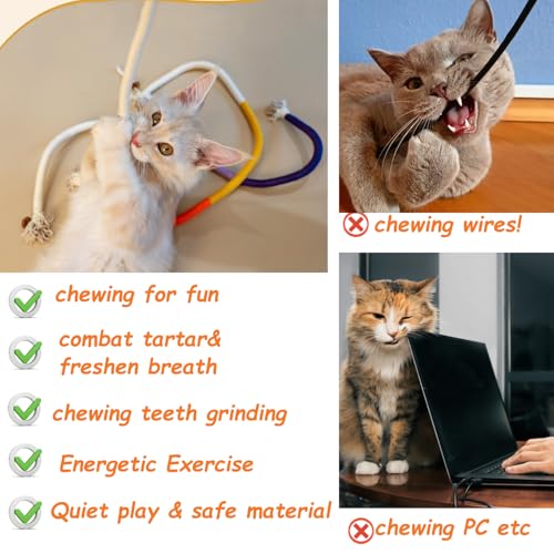 Cat Toys Chew Ropes, Silvervine Sticks Catnip Rope Toys with Refillable Natural Catnip for Cats Dental Care, Safe Teeth Cleaning Toy for Indoor Cat Kitty Kicker Toy Interactive Catnip Kitty Toys - color: 10PCS