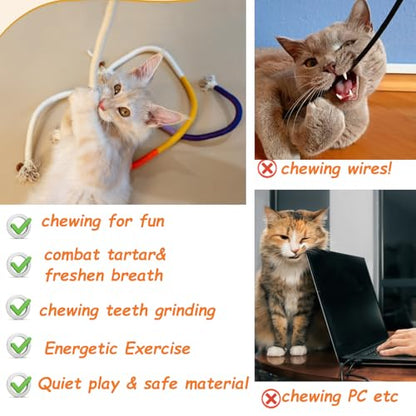 Cat Toys Chew Ropes, Silvervine Sticks Catnip Rope Toys with Refillable Natural Catnip for Cats Dental Care, Safe Teeth Cleaning Toy for Indoor Cat Kitty Kicker Toy Interactive Catnip Kitty Toys - color: 9PCS