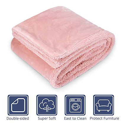 Pink Large Dog Blanket, Super Soft Fluffy Sherpa Fleece Dog Couch Blankets and Throws for Large Medium Small Dogs Puppy Doggy Pet Cats, 50x60 inches - color: Pink