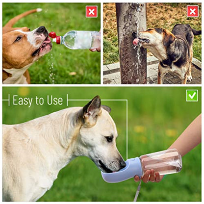 Mr. Pen- Portable Dog Water Bottle, 19 oz, Large, Leak Proof Puppy Water Dispenser with Drinking Feeder for Pets, Outdoor Walking, Hiking, Travel, Not Dishwasher Safe - color: Blue