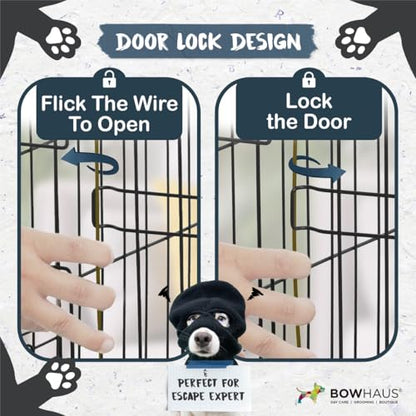 CAPHAUS Foldable Dog Crate Wire Metal Dog Kennel w/Divider Panel, Leak-Proof Pan & Protecting Feet, Single & Double Door, Small, Medium & Large Dog Crate Indoor Wire Dog Cage, 30” w/Easy-Flick Lock - size: 30.1"L x 18.5"W x 20.4"H
