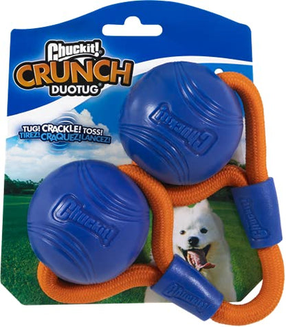 Chuckit! Crunch Ball Dog Toy, Medium, Duo Tug, for All Breed Sizes (Pack of 12) - size: Medium (Pack of 12)