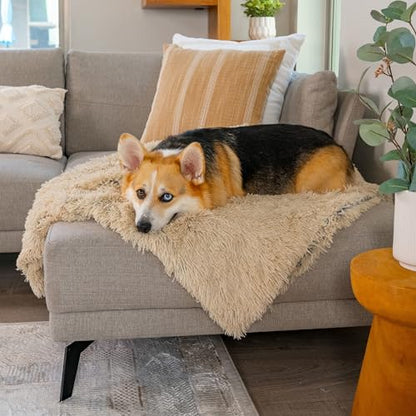 Best Friends by Sheri Calming Shag Dog Blanket – Ultra Soft Faux Fur Pet Throw, Anxiety-Relief, Lightweight Warm Bed Cover for Dogs and Cats, Machine Washable, Taupe, 30" x 40" - color: Taupe, size: 30" x 40"