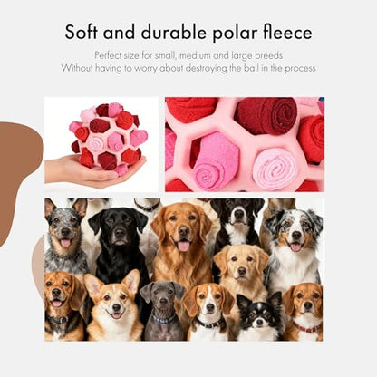 Mira's Pocket Dog Snuffle Ball Toy, Mental Stimulation Chew Toy for Dogs & Cats, 6 inches Licking Mat Treat Dispensing Ball with Hollow Design, Slow Feeder for Fast Eaters (Pink) - color: Pink
