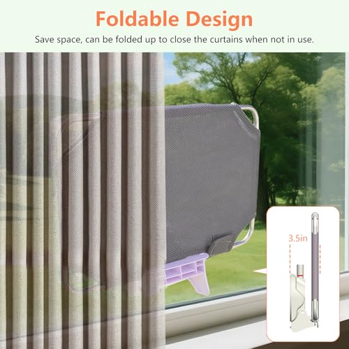 Cat Window Perch for Small Window,Cordless Cat Window Hammock,Cats Seat for Windowsill,Foldable Cat's Windows Bed for Large Cats with Suction Visualization Pwerful Suction Cups