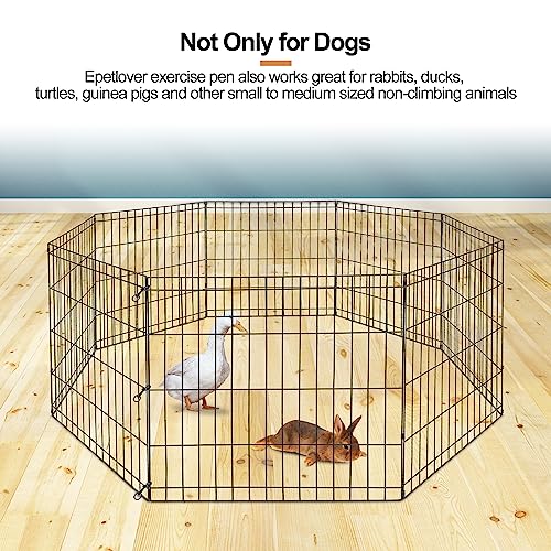 Foldable 24/30/36/42/48 Inch Metal Exercise Dog Play Pen Indoor Outdoor Playpen for Small Animals 8 Panel Pet Fence for Home Yard Camping