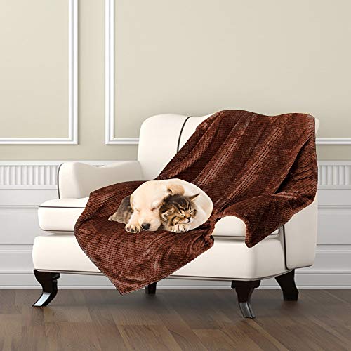 Dog Blanket,Soft Fuzzy Blankets for Puppy, Small,Medium,Large,X-Large Premium Fluffy Blankets Plush Fleece Throw Dog Bed, Couch, Sofa, Reversible Travel Warm Covers - color: Brown, size: L（40x47 inches）