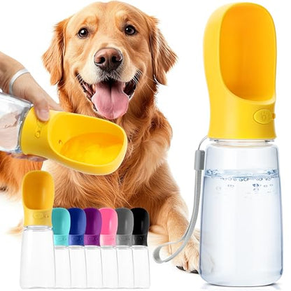 Mr. Pen- Portable Dog Water Bottle, 19 oz, Large, Leak Proof Puppy Water Dispenser with Drinking Feeder for Pets, Outdoor Walking, Hiking, Travel, Not Dishwasher Safe - color: Yellow