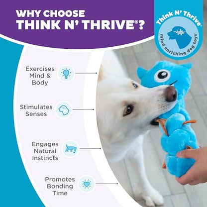 Outward Hound by Nina Ottosson Twistiez Interactive Plush Dog Treat Puzzle, Monster, Blue - color: Twistiez Monster