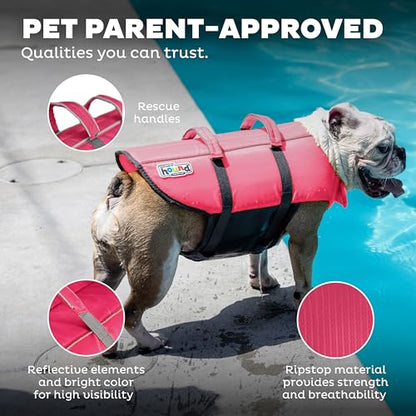 Outward Hound Granby Splash Pink Dog Life Jacket, Medium - color: Pink, size: Medium (Chest Girth: 21"-27")