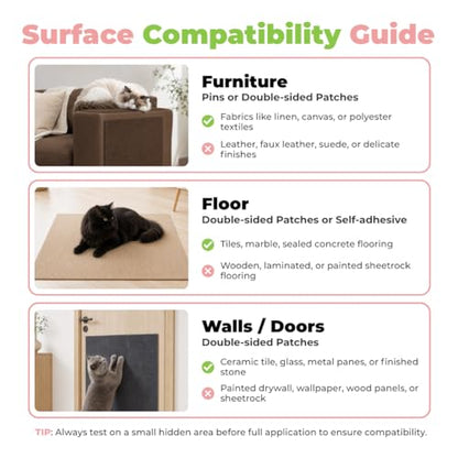 Best Pet Supplies Catify Cat Scratcher, Fun Interactive Scratchers, Posts, Poles, Claw Safe, Furniture Saver Indoor Play Support Natural Cat Behaviors Heavy Duty - Beige, 78.7 x 15.8 - color: Beige Mat - 78.7 x 15.8"