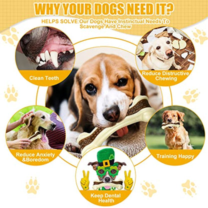 Sosation 3 Pack Chew Toys for Aggressive Chewers, Bone Toys Nylon Beef Flavor Dog Teething Toys for Large/Medium/Small Puppies Breeds(Large, Curved Bone) - size: Large, style: Curved Bone
