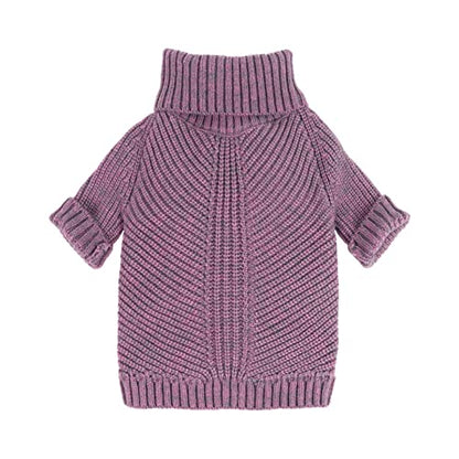 Fitwarm Thermal Knitted Dog Sweater Doggy Winter Coat Pet Clothes Doggie Turtleneck Jacket Puppy Outfits Cat Sweatsuit Lavender Purple XS - color: Purple, size: X-Small