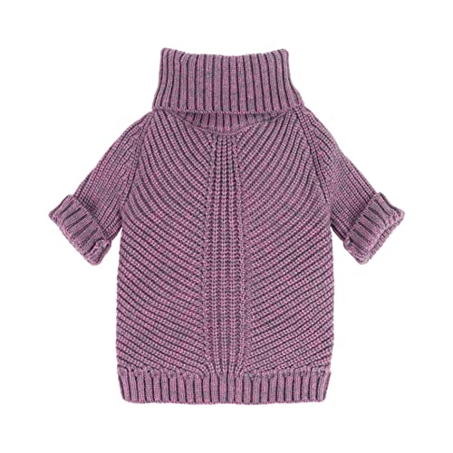 Fitwarm Thermal Knitted Dog Sweater Doggy Winter Coat Pet Clothes Doggie Turtleneck Jacket Puppy Outfits Cat Sweatsuit Lavender Purple Small - color: Purple, size: Small