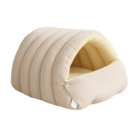 Plush Cat Cave Bed for Indoor Cats & Small Dogs - Winter Warm Fluffy House with Removable Cushion, Cozy Pet Bed for Calming Sleep (2026 (White,Cat Within 4kg) - color: White, size: Cat within 4kg