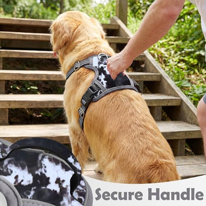 Funfox Dog Harness No Pull, Adjustable Pet Vest Harness, Super Soft Material with Vertical Handle Easy Control, Reflective Night Walking, 2 Leash Clips for Small Sized Dogs, Misty Gray, S - color: Misty Gray, size: Small