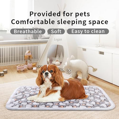 Soft Reversible Dog Crate Pad 2Pcs - 24x16 Inch, Plush Pet Mat, 0.6-inch Thick, Ideal for Small Dogs, Machine Washable - color: 2pcs Grey Heart Shape, size: 24.0"L x 16.0"W x 0.6"Th