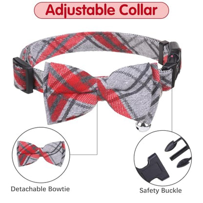 BINGPET Dog Harness Collar Leash Set,Adjustable No Pull Escape Proof Small Dog Harness,Classic Plaid Puppy Harness and Leash Set for Small Medium Large Dogs Training Easy Walk Running - color: Gray Red Plaid, size: S(Chest Girth:14.9''-20.9'')
