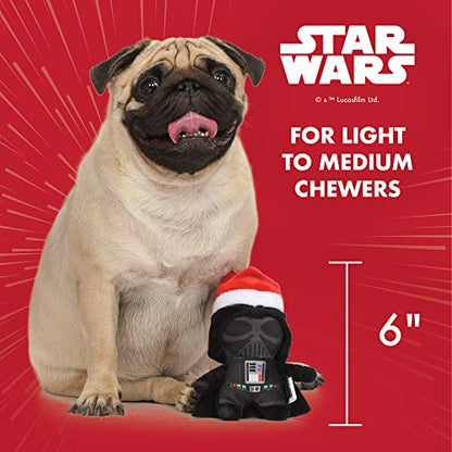 STAR WARS Dog Toy Darth Vader Toy for Holidays | Santa Darth Vader Dog Squeaky Toy Dog Chew Toy | Holiday Dog Toy Plush Toys | 6 Inch Small Dog Toy, (FF19328) - color: Darth Vader Santa, size: 6 Inch