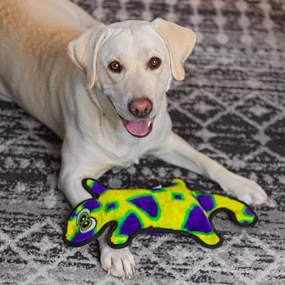 Outward Hound Durablez Gecko – Squeaky Plush Dog Toy, No Stuffing for Less Mess, Interactive & Tough, 4 Jumbo Squeakers, Puppies & Dogs, Large, 17.5" - color: Green Gecko, size: Large (Pack of 1)