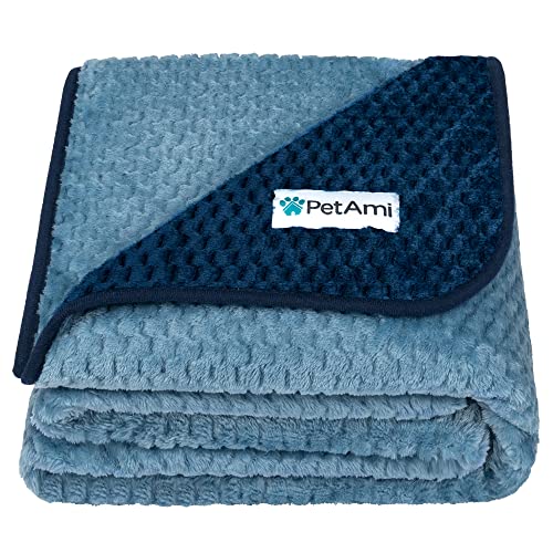 PetAmi Waterproof Dog Blanket, Leakproof XL Pet Blanket for Large Dogs, Furniture Sofa Couch Cover Protector, Fleece Cat Throw Bed Crate Kennel, Reversible Washable Soft Plush, Twin 60x80 Navy Blue - color: Navy/Blue, size: X-large (60x80)
