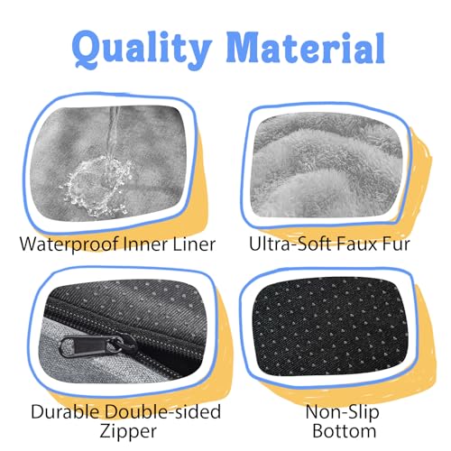 Orthopedic Removable Large Dog Bed -XL Large Dog Bed with Washable Cover and Removable Bolsters Non-Slip Bottom & Waterproof Pet Bed Sofa - color: Silver, size: XL-large (42"L x 30"W x 7.5"Th)