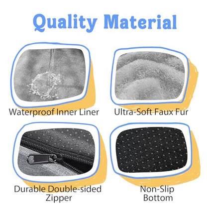 Orthopedic Removable Large Dog Bed -XL Large Dog Bed with Washable Cover and Removable Bolsters Non-Slip Bottom & Waterproof Pet Bed Sofa - color: Silver, size: XL-large (42"L x 30"W x 7.5"Th)