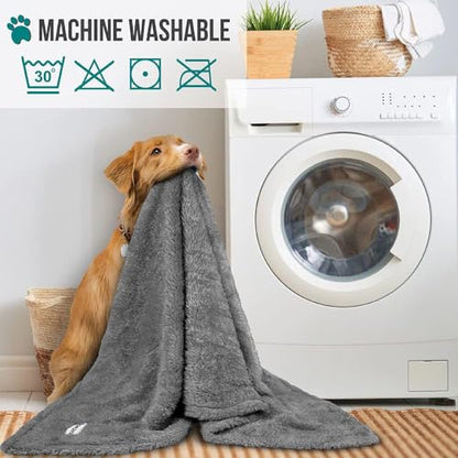 PETAMI Fluffy Fleece CAT and Dog Throw Blanket, Gray, X-Large - color: Gray, size: X-Large (60x80)