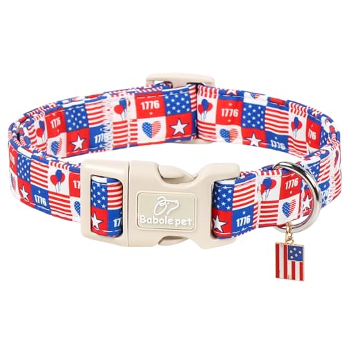 4th of July Dog Collar Blue Patriotic Dog Collars for Puppy Small Dogs - Lightweight Adjustable 1776 Boy Girl Puppy Collars Cute Independence Day Male Female Dogs Collar XS - color: 1776 Checkered, size: XS