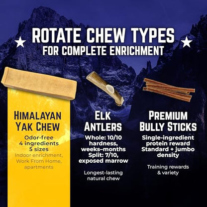 Devil Dog Pet Co. Himalayan Yak Cheese Dog Chews for Medium to Large Breeds & Aggressive Chewers - Long Lasting, Rawhide Free, High Protein - Cleaner Teeth, Anxiety & Boredom Relief - 8 Pack - style: Large - 8 Pack