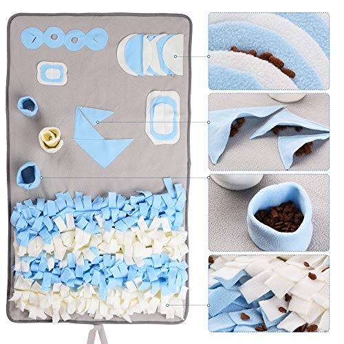TwoEar Snuffle Mat for Dog, Nosework Mat, Interactive Activity Puzzle Toy, Great for Stress Release, Enrichment Blanket, Pet Activity/Toy/Play Mat, Machine Washable, for Small Medium Large Dog