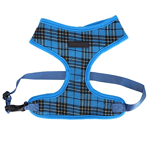 Breathable Dog Harness, Soft Mesh Vest with Adjustable Strap and Handle for Small Medium Dogs, Easy Control Polyester Pet Harness for Walking Training (L) - color: Blue, size: L