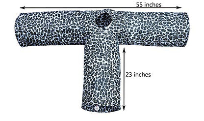Feline Ruff 3 Way Cat Tunnel. Extra Large 12 Inch Diameter and Extra Long. A Big Collapsible Play Toy. Wide Pet Tunnel Tube for Rabbits, Kittens, Large Cats, and Dogs (Animal Print) - color: Animal Print